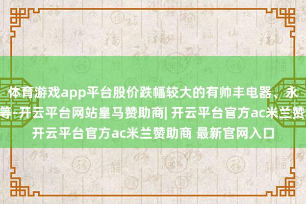 体育游戏app平台股价跌幅较大的有帅丰电器、永安药业、苏利股份等-开云平台网站皇马赞助商| 开云平台官方ac米兰赞助商 最新官网入口