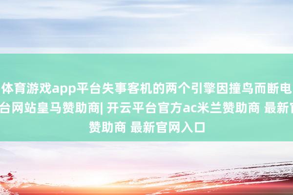 体育游戏app平台失事客机的两个引擎因撞鸟而断电-开云平台网站皇马赞助商| 开云平台官方ac米兰赞助商 最新官网入口
