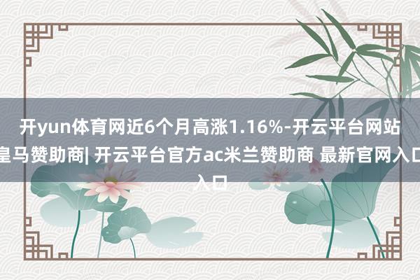 开yun体育网近6个月高涨1.16%-开云平台网站皇马赞助商| 开云平台官方ac米兰赞助商 最新官网入口
