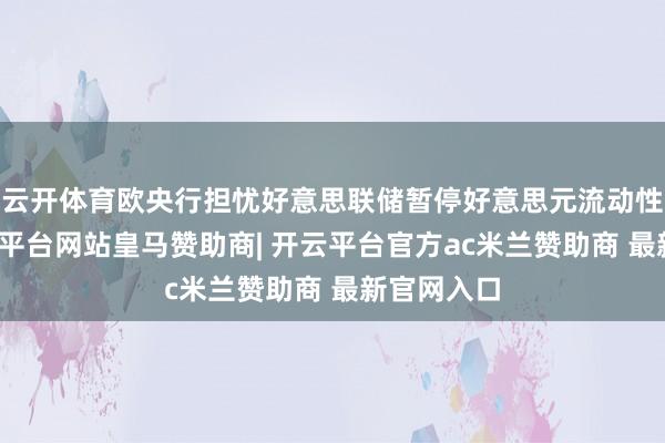 云开体育欧央行担忧好意思联储暂停好意思元流动性因循-开云平台网站皇马赞助商| 开云平台官方ac米兰赞助商 最新官网入口