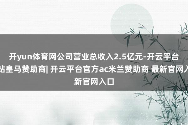 开yun体育网公司营业总收入2.5亿元-开云平台网站皇马赞助商| 开云平台官方ac米兰赞助商 最新官网入口