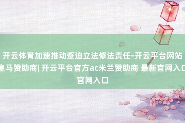 开云体育加速推动蹙迫立法修法责任-开云平台网站皇马赞助商| 开云平台官方ac米兰赞助商 最新官网入口